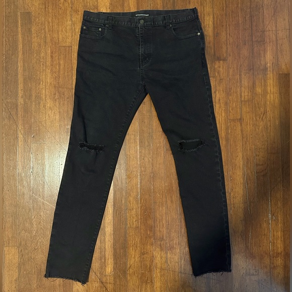 Saint Laurent Distressed Black Denim Jeans (Hedi Slimane Era) w/ Gift Packaging - Picture 2 of 9